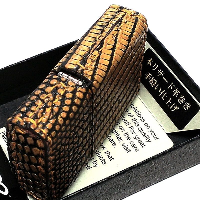 ZIPPO 本革巻き リザード ジッポ ライター 全面 トカゲ かっこいい