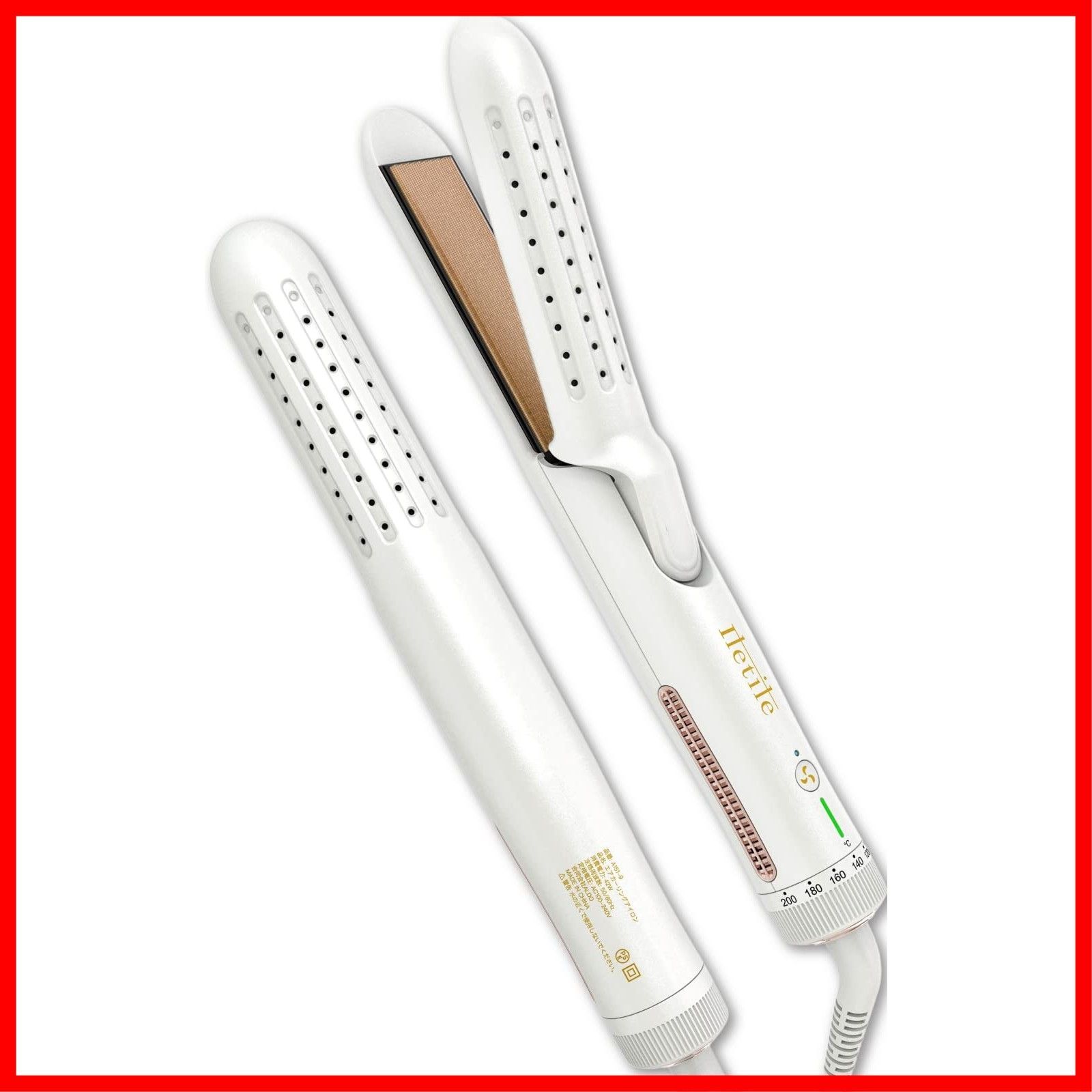 エアカーリングアイロン 美容師が開発 火傷ほぼゼロ設計 アイルティル ヘアアイロン 2way 水蒸気爆発を起こしにくい MAX200℃ Iletile 海外対応 カールアイロン ストレートアイロン