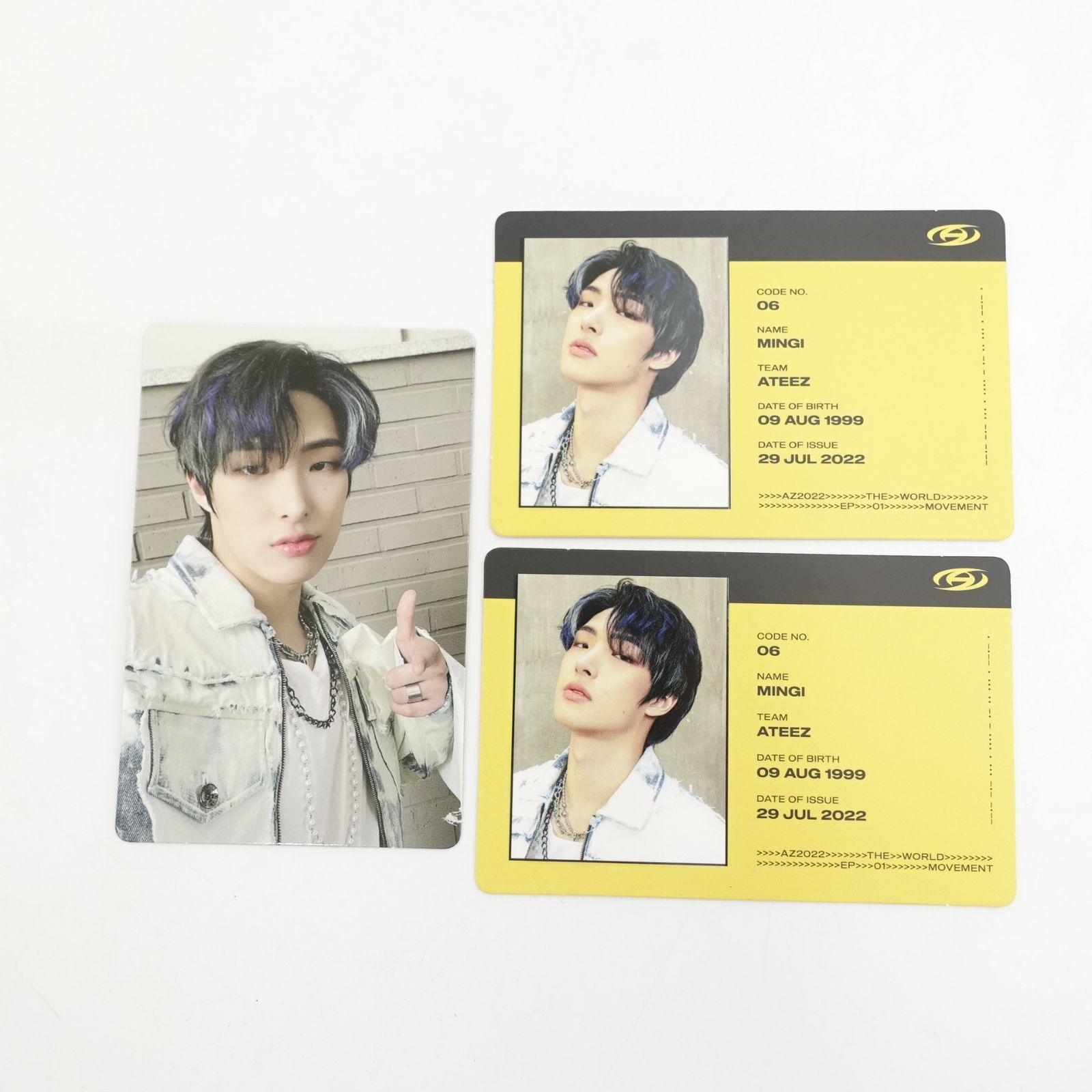ATEEZ - ミンギ MOVEMENT 封入 トレカ セット ATEEZ ミンギ MOVEMENT カード フォト トレカ 3枚セット MINGI