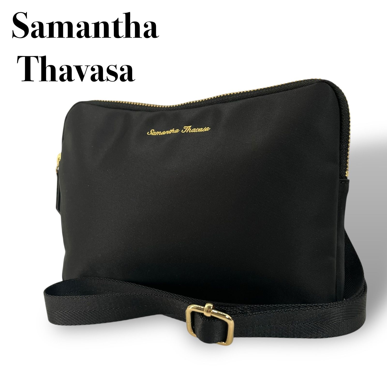 Samantha Thavasa サマンサタバサ ポーチ ショルダーバッグ サコッシュレディース ナイロン ブラック 黒 斜め掛け 5104