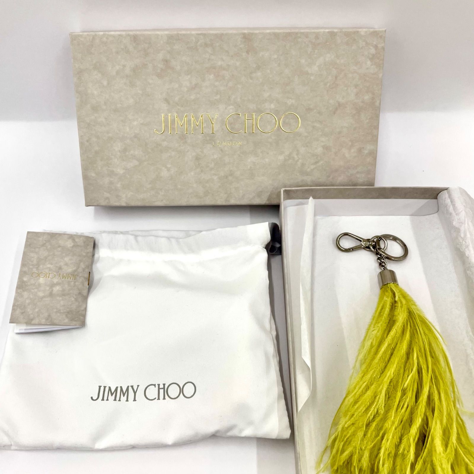 JIMMY CHOO ジミーチュウ タッセル 羽 キーホルダー バッグチャーム