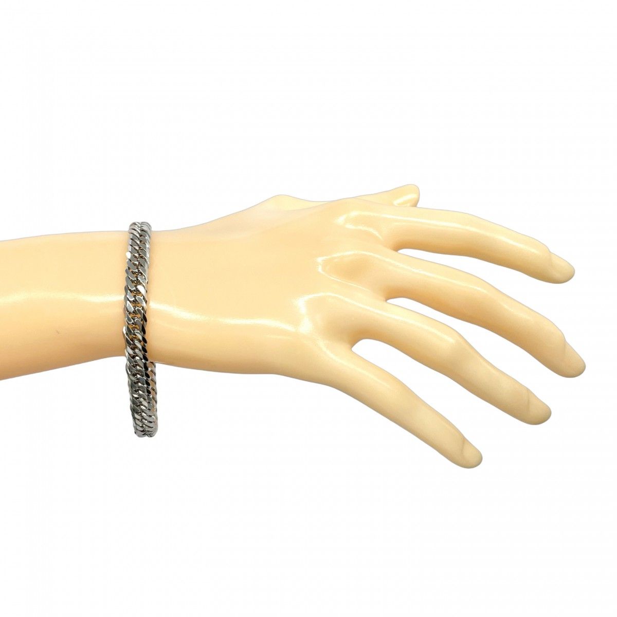 5khe067】喜平 ブレスレット Pt850 プラチナ 6面 ダブル 20.6cm 40.7g  