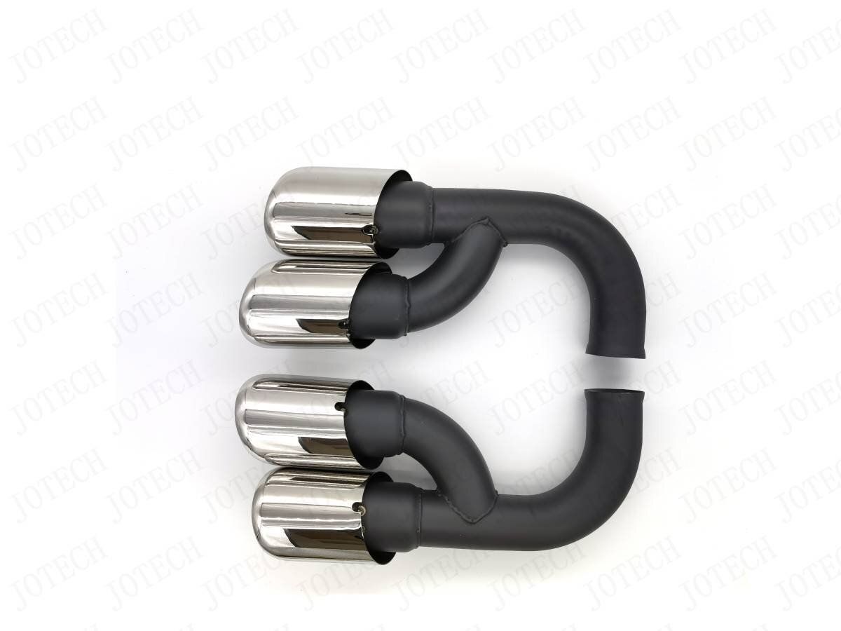 ステンレス製 ポルシェ カイエン 2011-2014年式 2本出しタイプ マフラーカッター 長いタイプ 2個セット