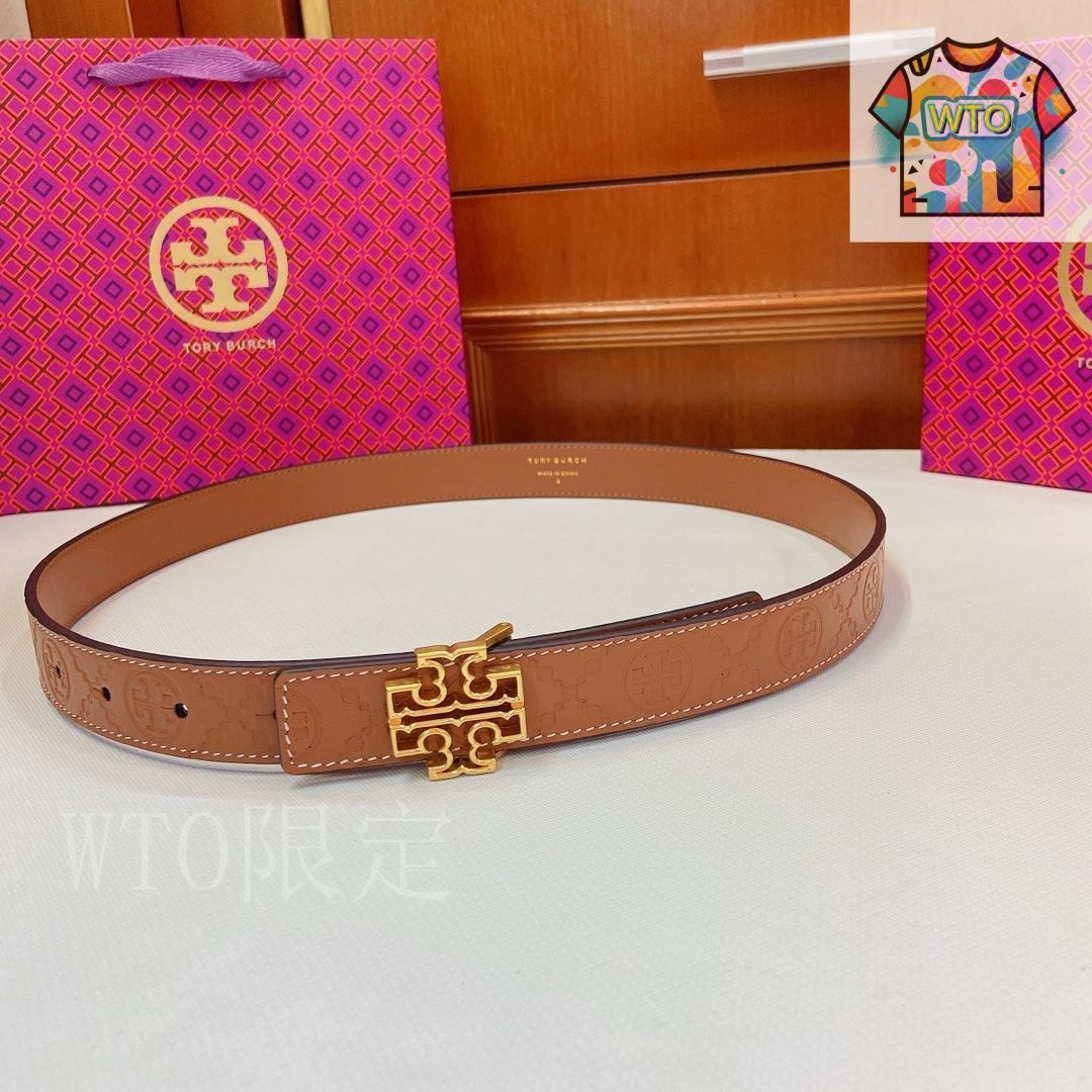 TORY BURCH トリーバーテベルト TORY BURCH トリーバーチ ナローベルト 1 MILLER PEBBLED POWDER