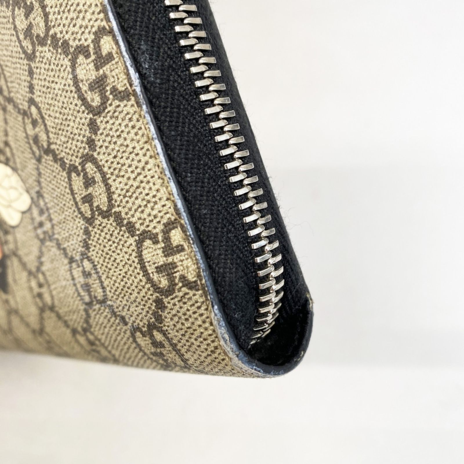 グッチ Gucci 長財布 GGスプリーム 451273 ベージュ ブラック メンズ