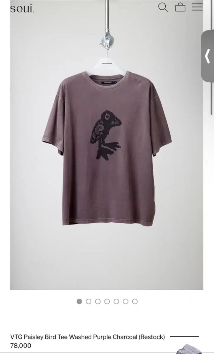 ご確認用 HATCHINGROOM ペイズリー バードティー ウォッシュドパープルチャコール 3