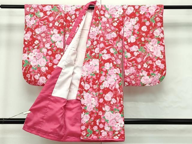 女の子 七五三 piano 平和屋本店[]極上 祝着 7歳 3歳 平和屋本店□極上 花丸文 祝着・長襦袢(半衿付 mezzo レース Mezzo 金彩 四つ身 鬼しぼ縮緬
