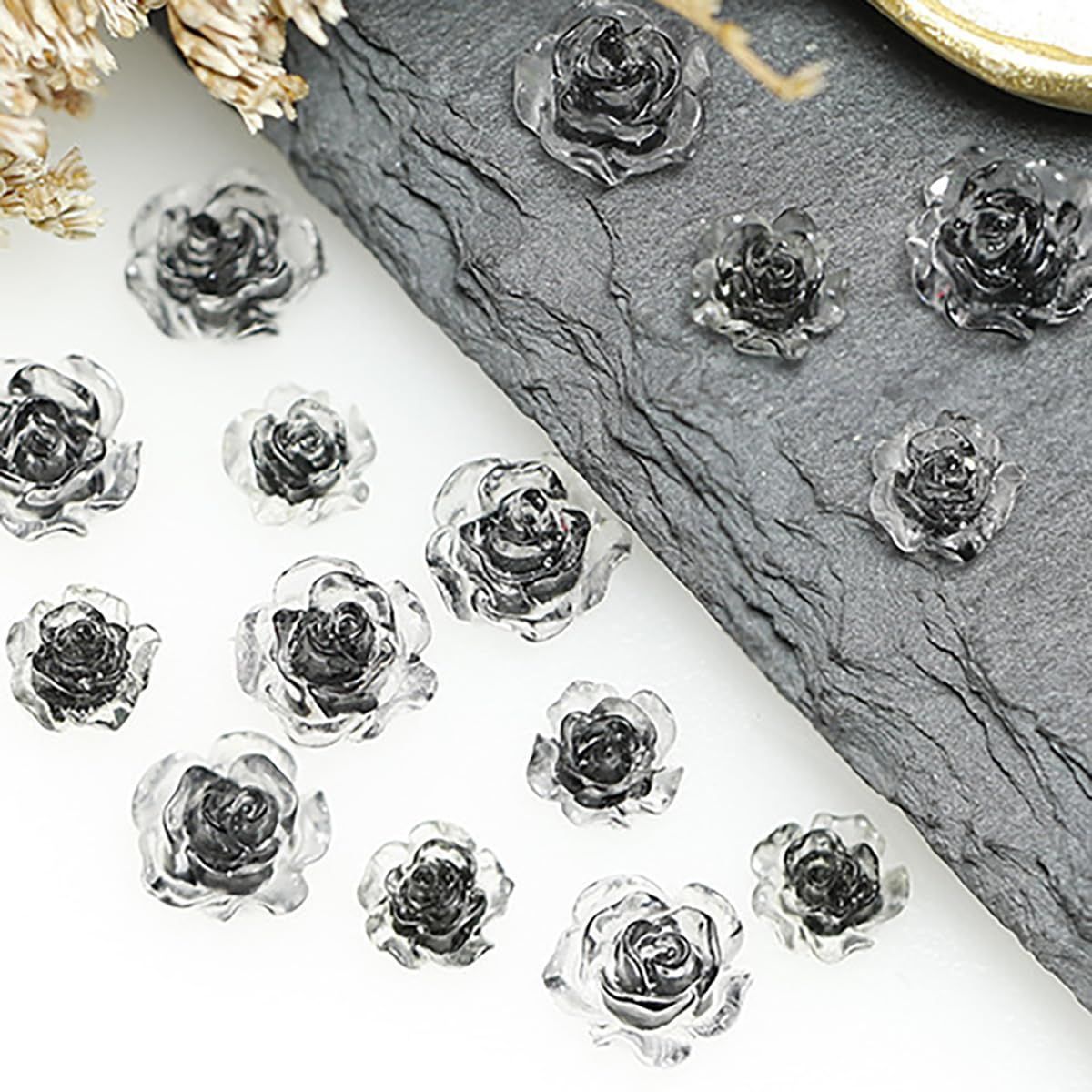 数量限定】バラ 3D 椿 立体 カメリア 大きい ローズ お花パーツ