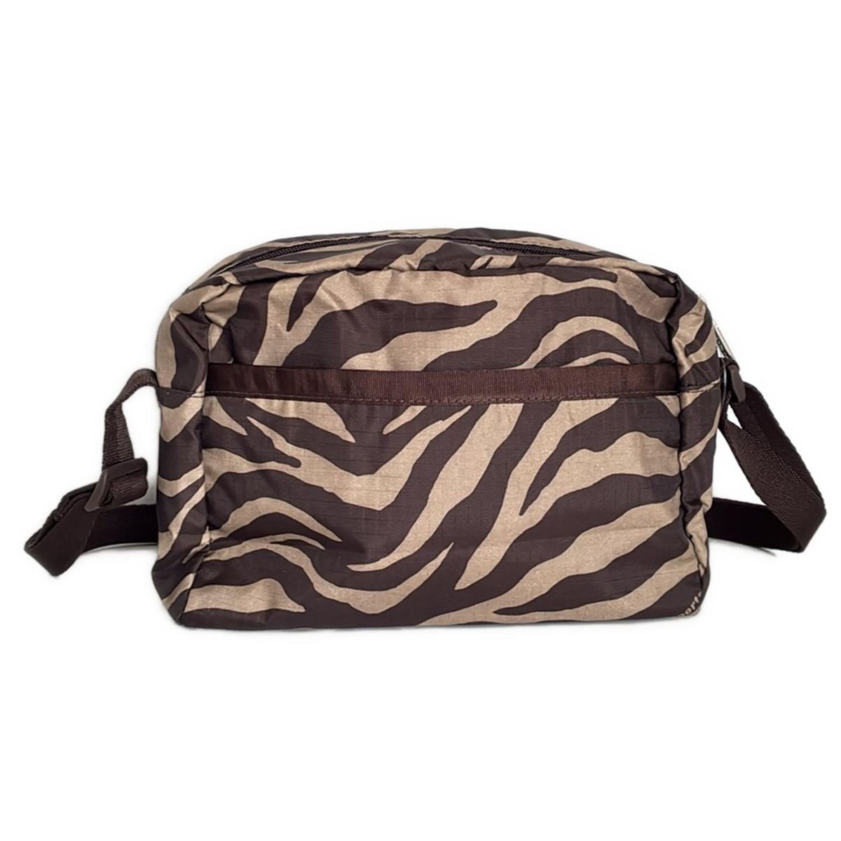 良品 レスポートサック ハンドバッグ 腕掛け ナイロン 茶 ブラウン 総柄 レスポートサック LesportSAC ショルダーバッグ ナイロン 花柄