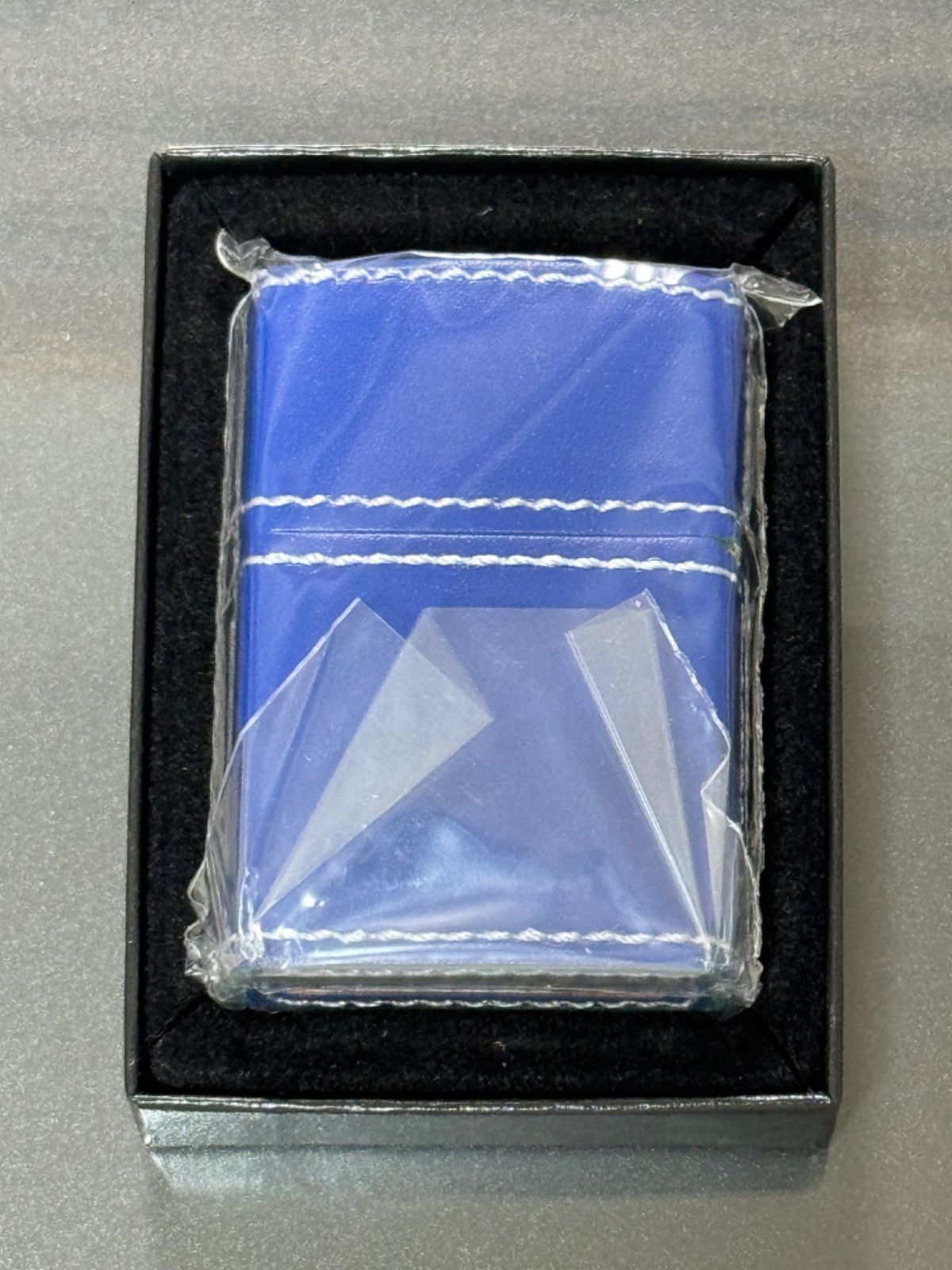 ジッポー、ショーケース　zippo zippo ジョージア 青 本革 GEORGIA 本革巻き 2007年製 Enjoy