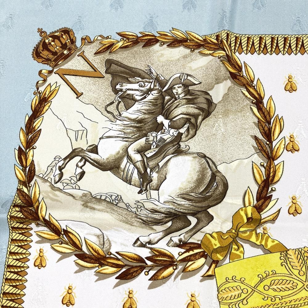 エルメス HERMES カレ90 NAPOLEON ナポレオン スカーフ シルク スカイ