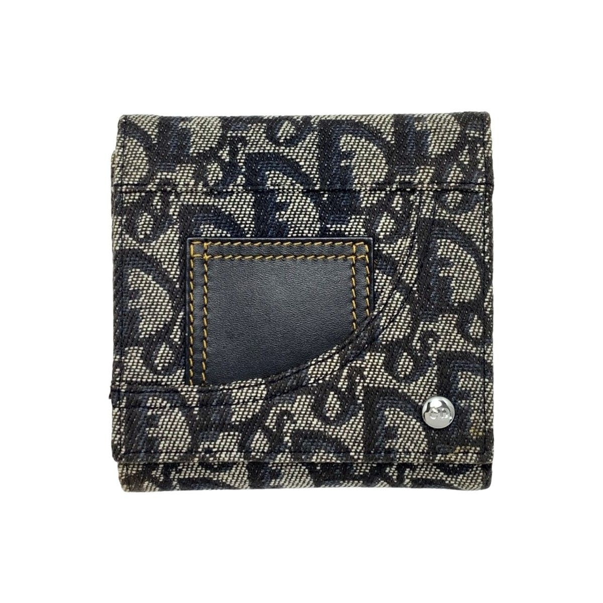 Christian Dior クリスチャンディオール トロッター オブリーク 3つ折り財布 BM0091 ネイビー 箱 袋有
