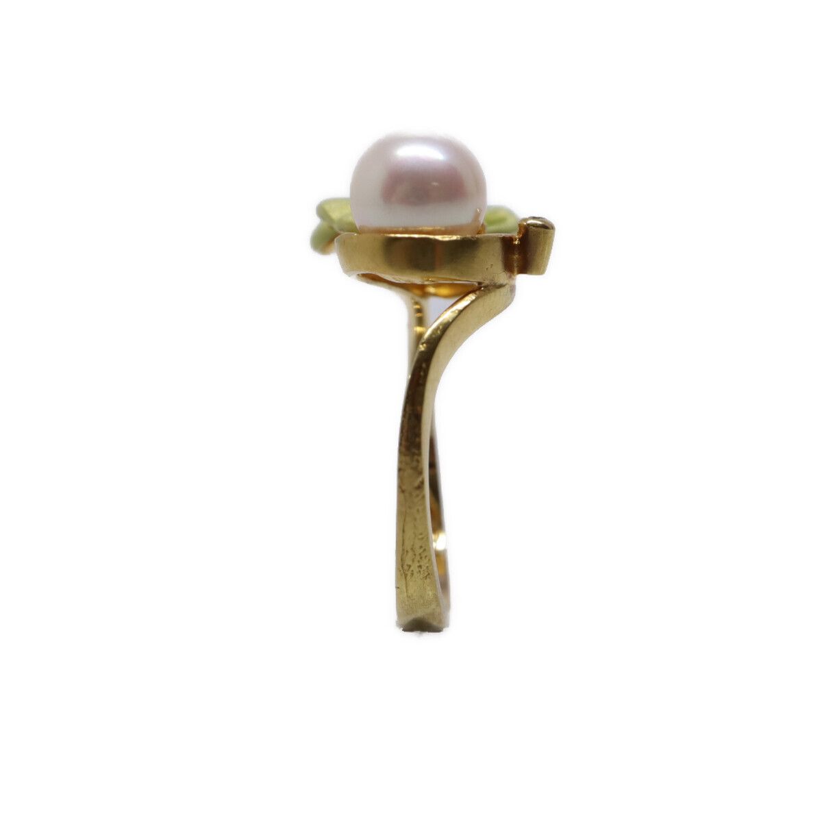 MASRIERA マリエラ 750YG 18金イエローゴールド K18 パール1P エナメル 