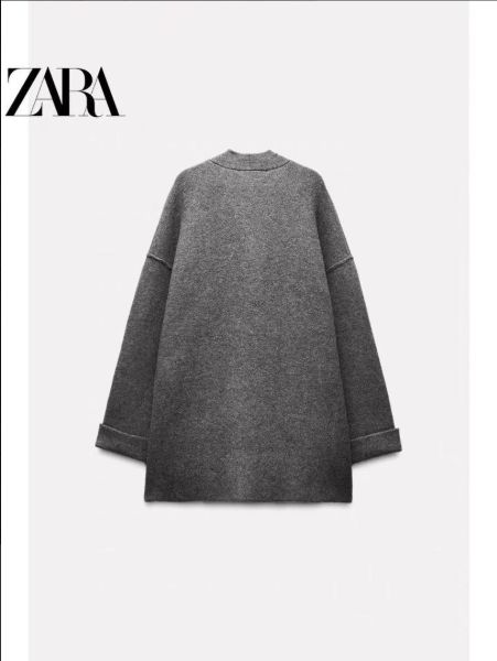 ZARA ニットコートパッチポケット