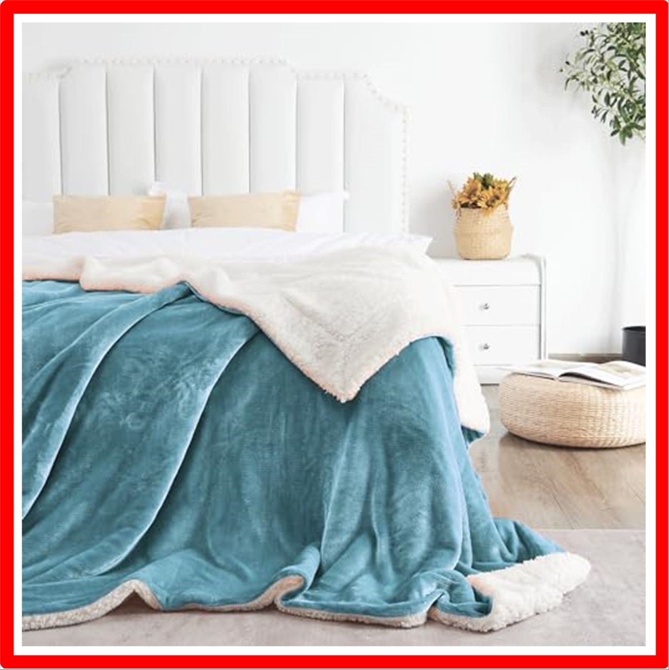 【匿名配送】 230x230cm_ヘイズブルー NICETOWN 毛布 ダブル 大判ブランケット 二枚合わせ 冬用 大判 厚手 オールシーズン マイクロファイバ