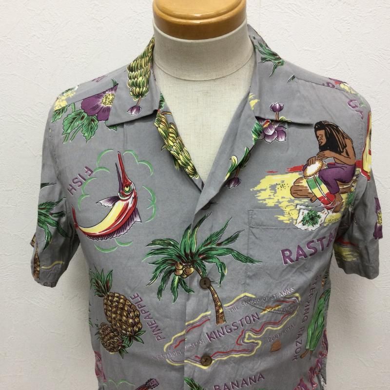 WACKO MARIA ワコマリア シャツ、ブラウス 半袖 JAMAICA HAWAIIAN SHIRTS 総柄ジャマイカ  レーヨン100% ハワイアンシャツ オープンカラーシャツ 半袖 アロハシャツ