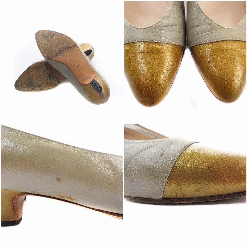 FRANCOIS VILLON バイカラー パンプス フランソワヴィヨン FRANCOIS VILLON パンプス レザー 24.5cm