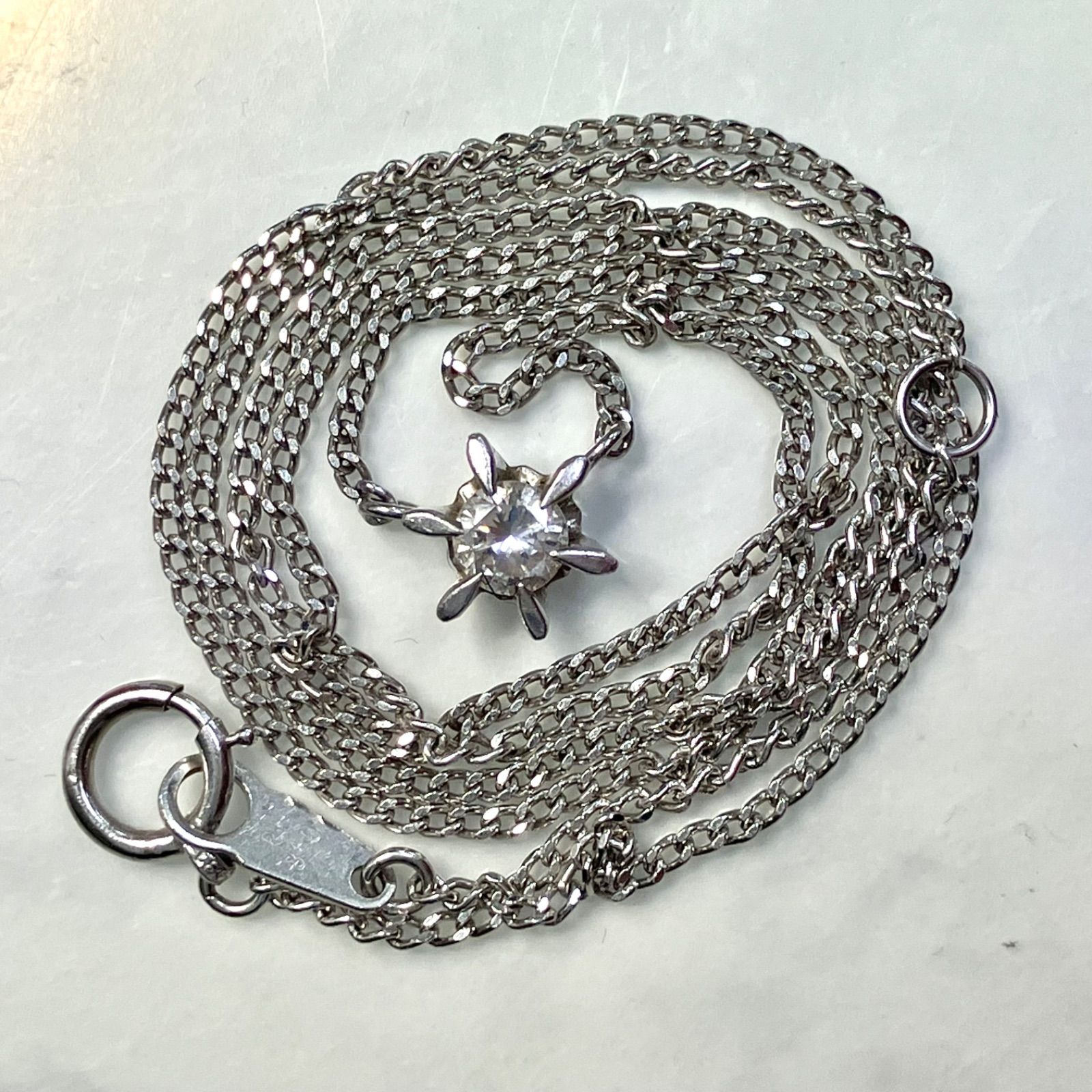 美品⭐️デザインネックレス】 使用貴金属 Pt850刻印 0.20ct