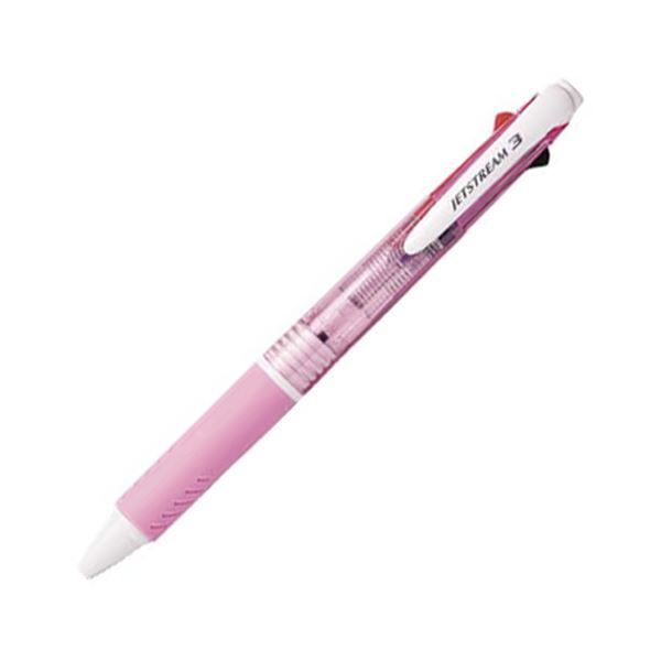 (まとめ) 三菱鉛筆 3色ボールペン ジェットストリーム 0.7mm （軸色 ピ