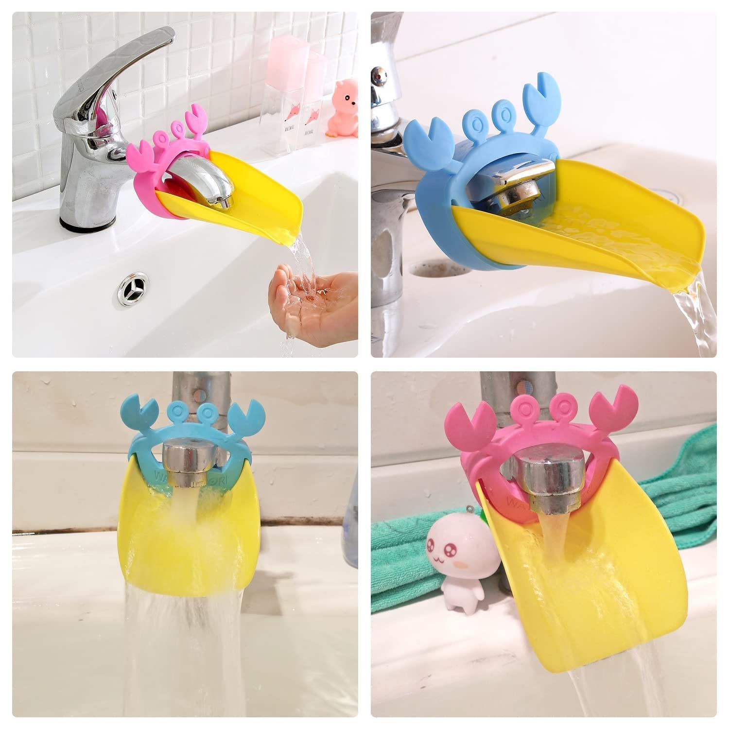  数量 便利グッズ 手洗い 設置簡単 デザイン 蛇口補助 子ども用 水の飛散防止 補助 洗面台 浴室 入 便利 取り付け簡単 手洗いサポート 子供用 延長 青 ピンク 蛇口 ウォーターガイド ZHEJIA ベビーバス お風呂用品