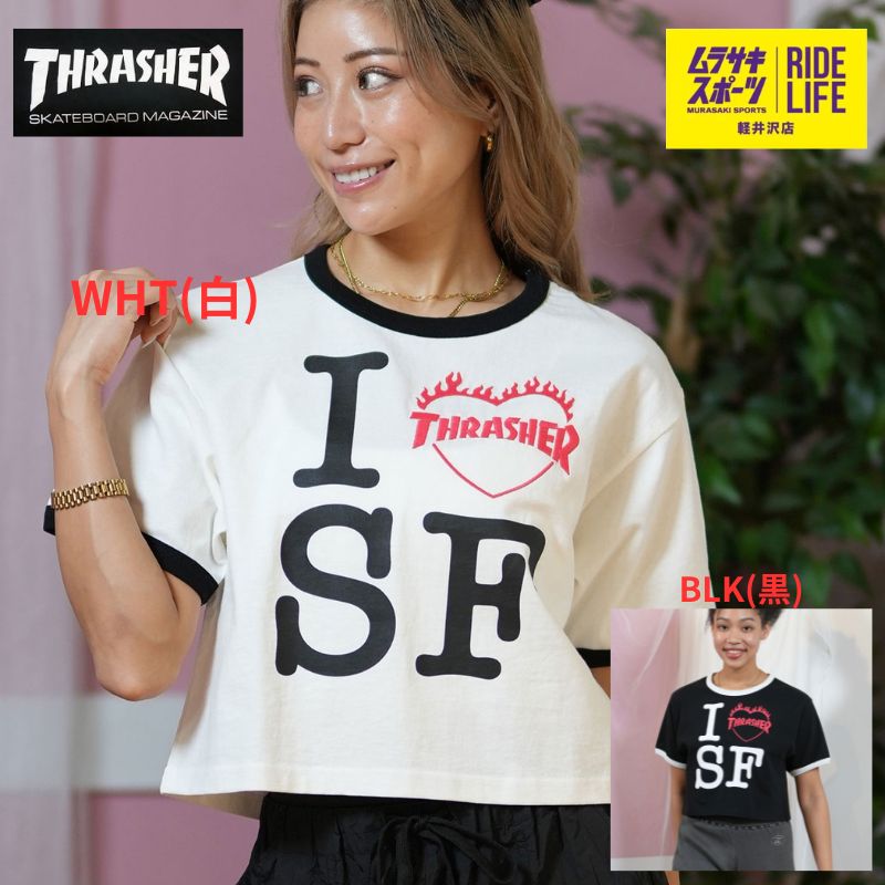 tシャツ THRASHER/スラッシャー リンガーTシャツ 252TH2ST032 レディース THRASHER スラッシャー 半袖 Tシャツ レディース ナンバリング
