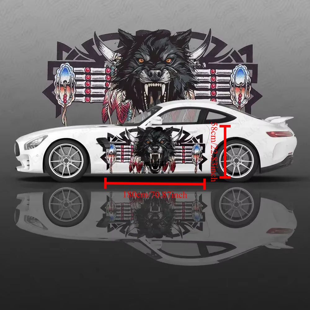 トーテムウルフ車体ステッカー アニメイタシャビニールラップ