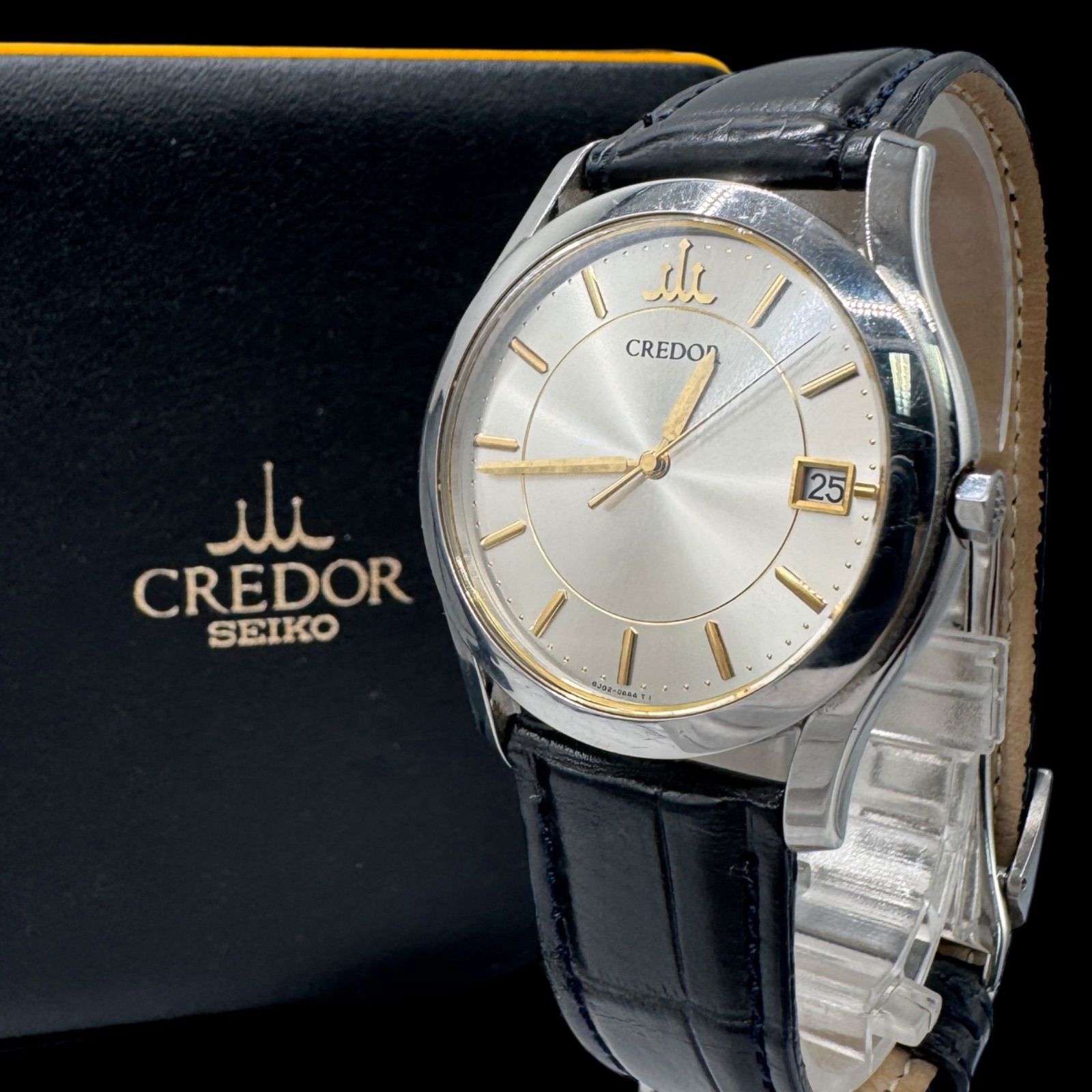 新品電池稼働 美品 SEIKO セイコー CREDOR クレドール メンズ