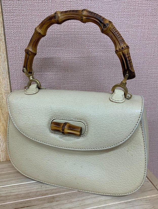 GUCCI グッチ バンブー ハンドバッグ 竹 トップハンドル レザー  