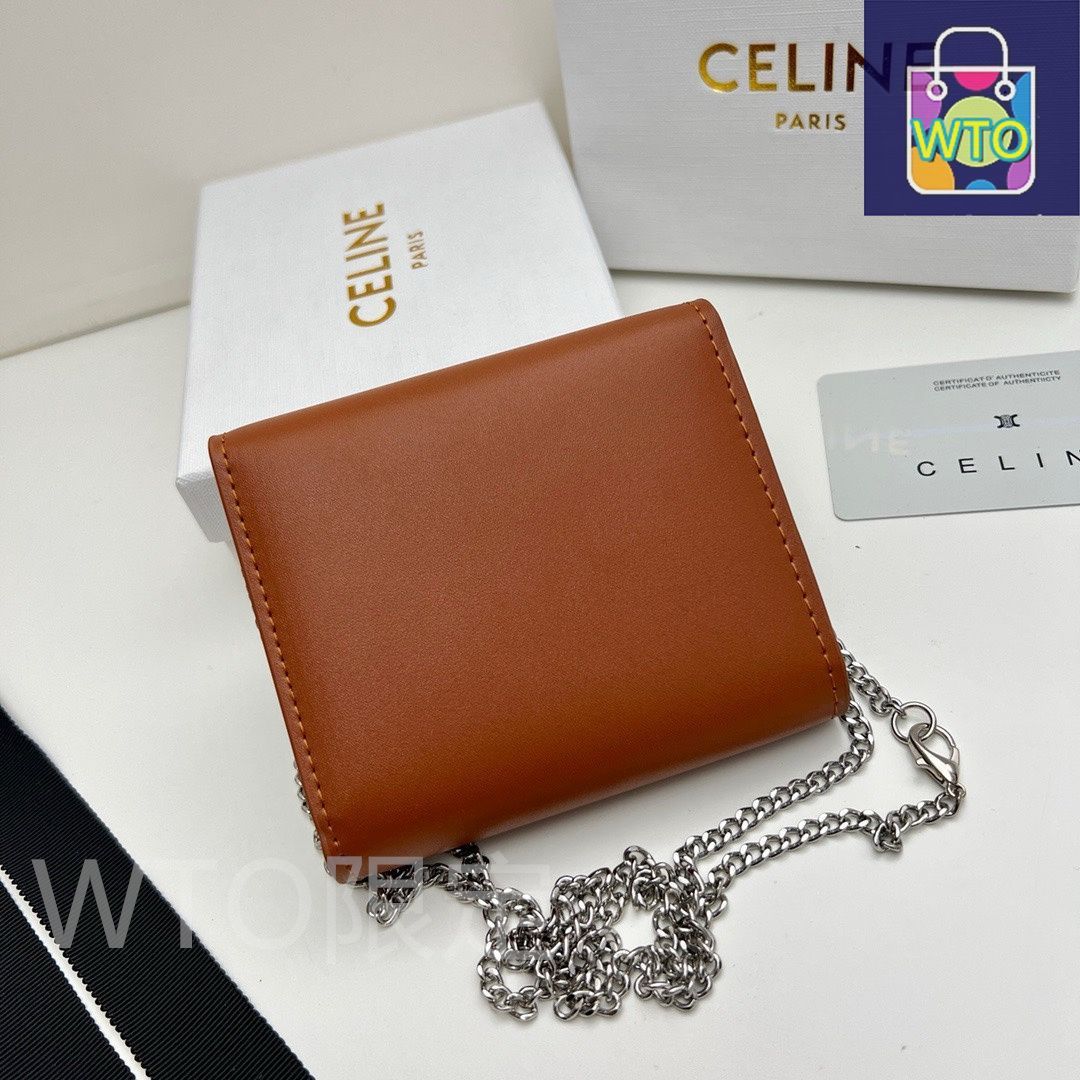 すぐ届く！幅広く使える CELINE トリオンフチェーンウォレット チェーンウォレット CELINE Triomphe(セリーヌ トリオンフ