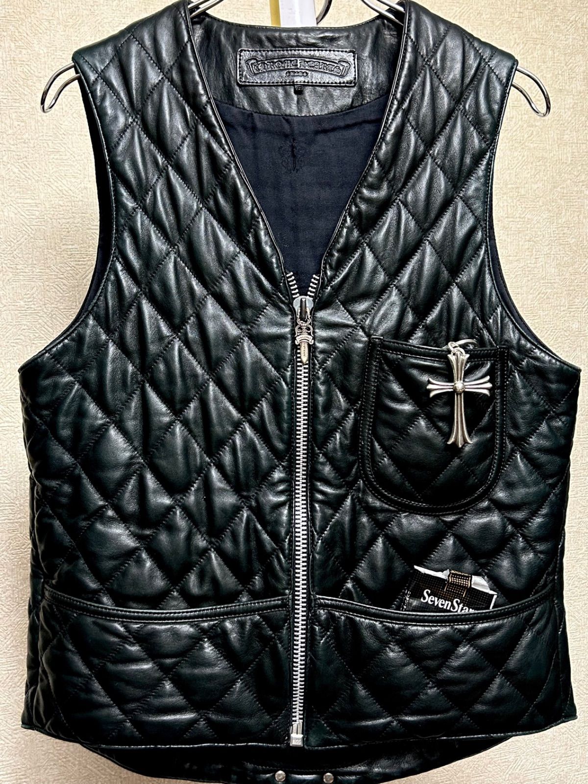 Chrome hearts フィッシャーマンベスト 山羊革レザーベスト