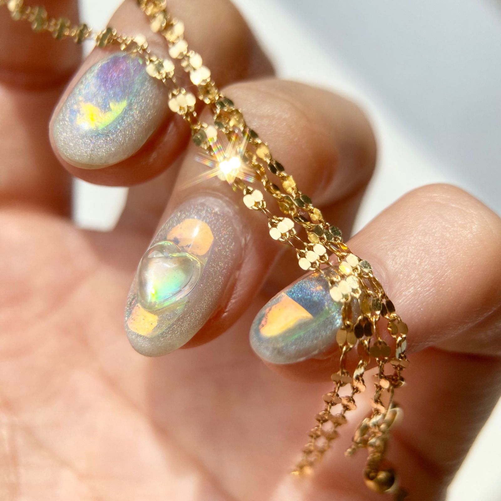 買取店 K18 ペタルチェーン ゴールド 約45cm スライド式 B2977A