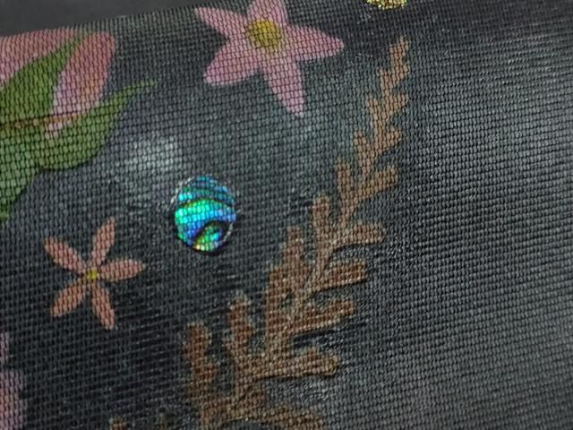 平和屋本店□極上 伝統工芸士 白井功 九寸名古屋帯 螺鈿箔