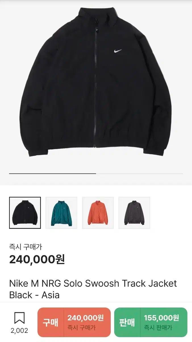 Nike(ナイキ） NRG ソロスウッシュ トラックジャケット 黒