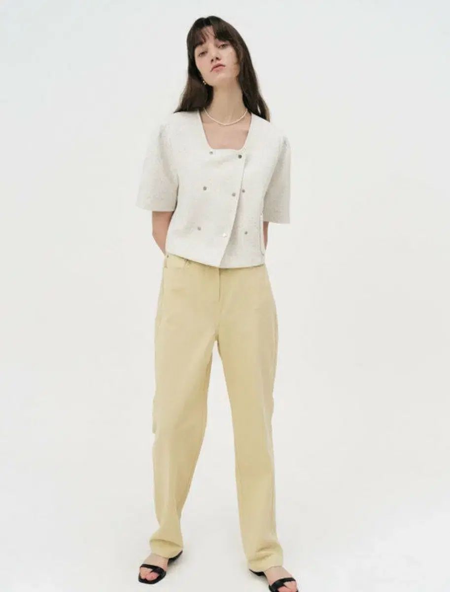 マロンエディション サマーツイードジャケット Cream Tweed Cropped Blazer