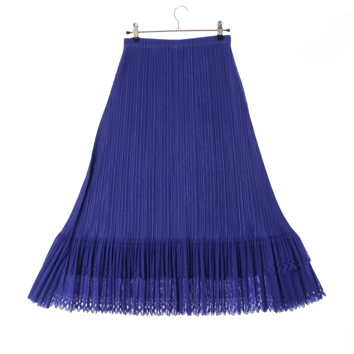 プリーツプリーズ レース ロング スカート ボトムス PP01‐JG606 ブルー 3