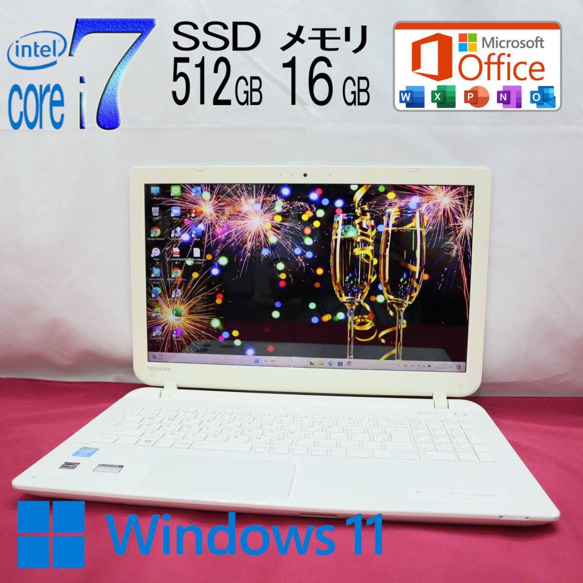 ☆中古PC 最上級4世代i7！新品SSD512GB メモリ16GB☆T55/76MW Core i7 ...