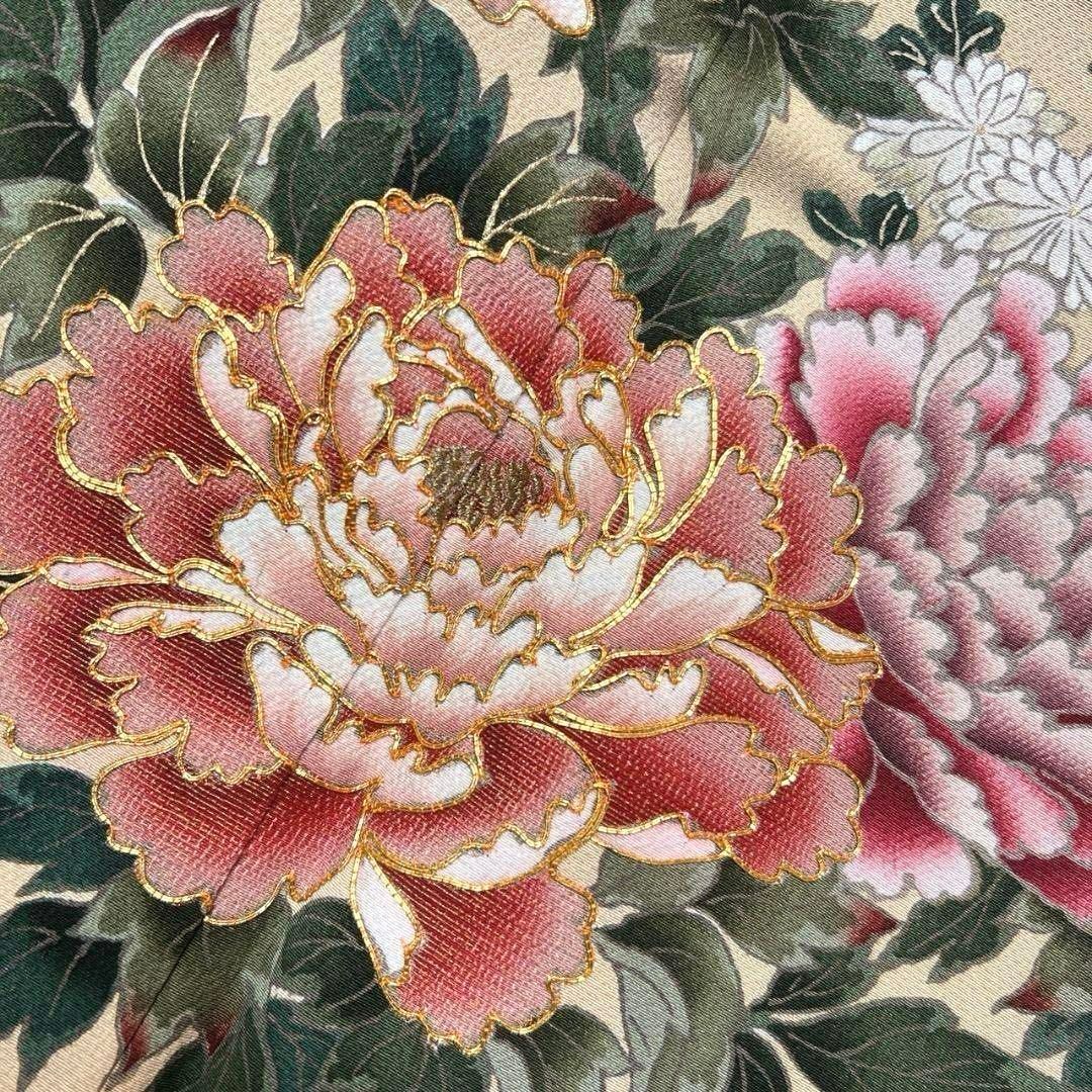振袖 刺繍 金駒刺繍 牡丹 桔梗 芙蓉 芍薬 花模様 成人式 着物