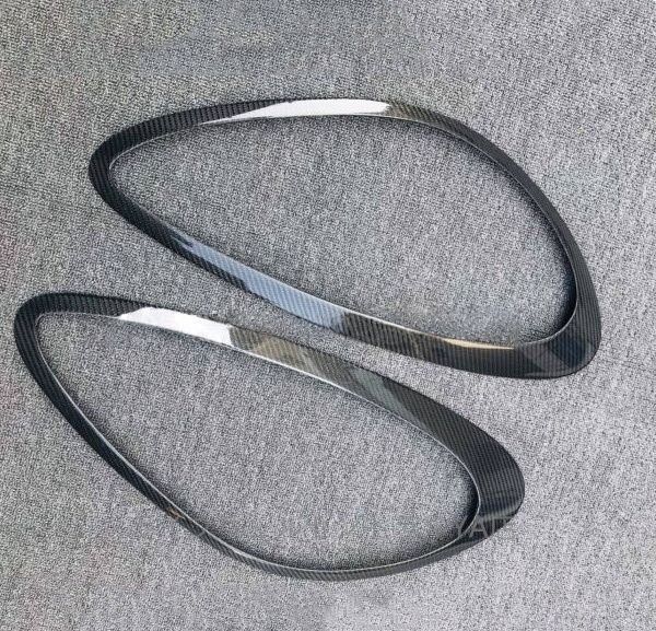 ポルシェ パナメーラ970 2010～2013年式 ドライカーボン製 ヘッドライトフレームカバー 左右2枚