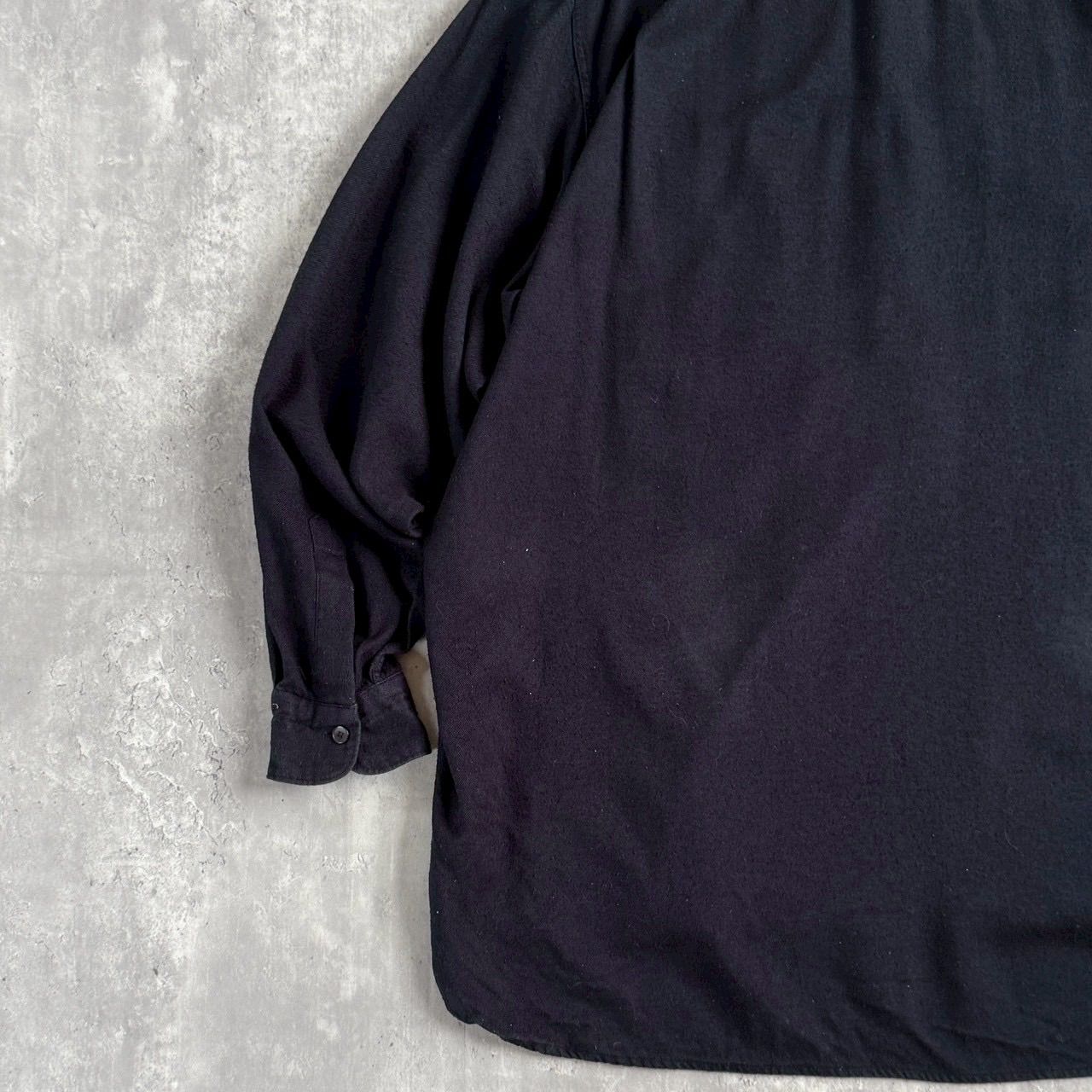 COMOLI コモリ ノー シャツ バンド シルク ネイビー S 03-02009 ニット ジャストフィット