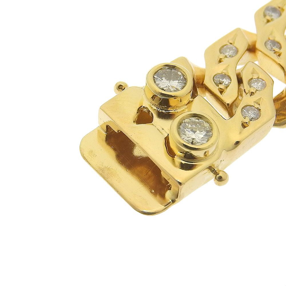本物保証】 新品同様 ブレスレット 約67.1g K18YG メレダイヤ2.78ct  