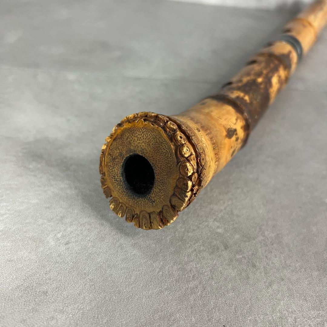 希少品　山本邦山監製　尺八　虚竹　1尺八寸　都山流　三日月型　朱塗　人間国宝 フォローで20％割クーポン配布中】希少品 山本邦山監製 尺八 虚