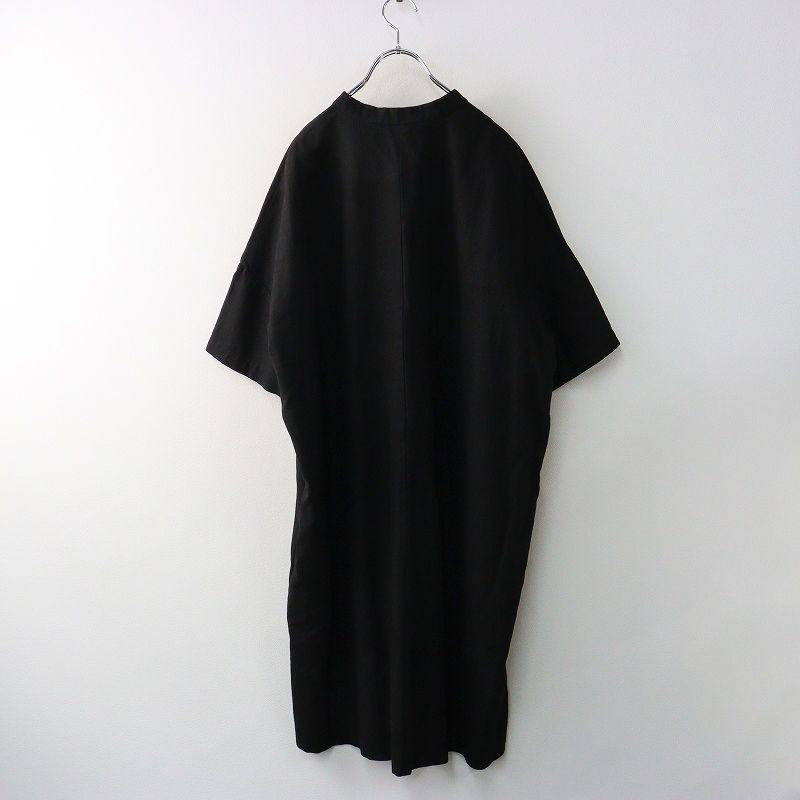 中川政七商店 リネン コットン キーネック ワンピース ｜ブラック トップス 半袖 プルオーバー 2400014637427