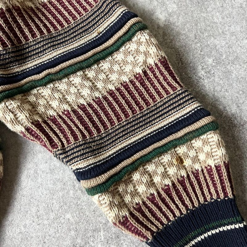90s COTTON TRADERS 3D 立体編み コットン ニット セーター XL