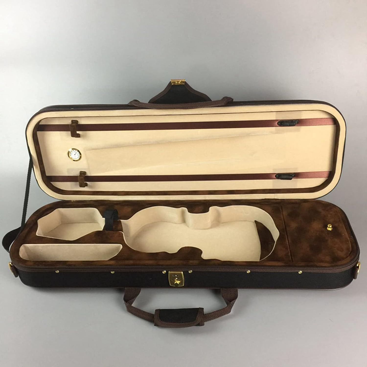 激安挑戦！！ 4/4 バイオリンケース軽量ブランケット1、ストラップ2、湿度計付 Stringed Instrument