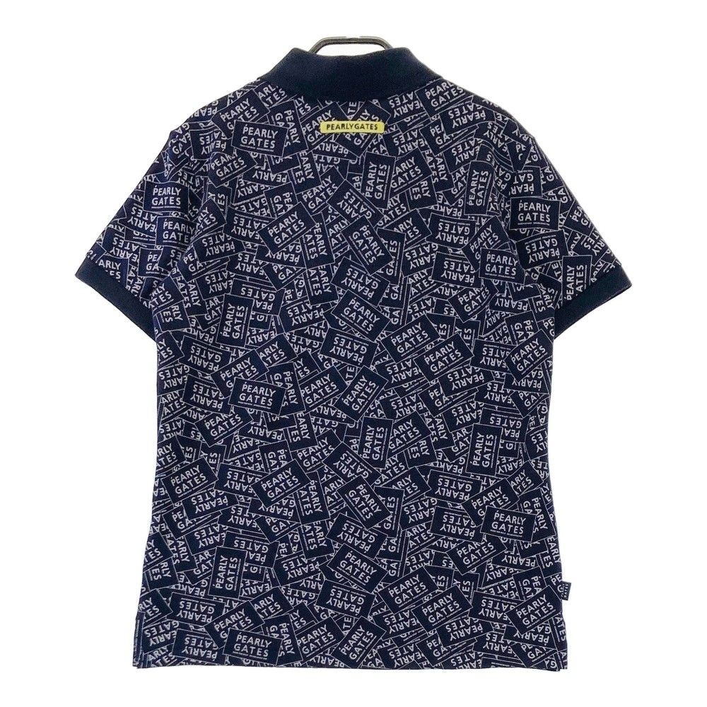 サイズ ３ PEARLY GATES パーリーゲイツ 2021年モデル 半袖ポロシャツ ステッカー柄 ネイビー系 240002004664 ゴルフウェア メンズ ストスト