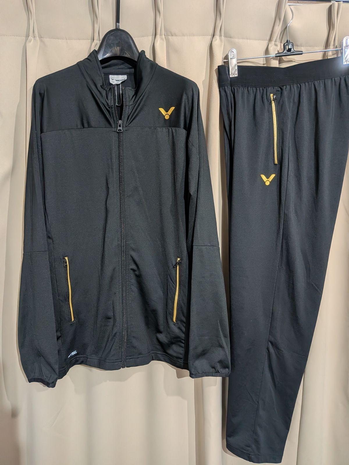 VICTOR ビクター トレーニングウェア ジャージ 上下 セットアップ 黒 L