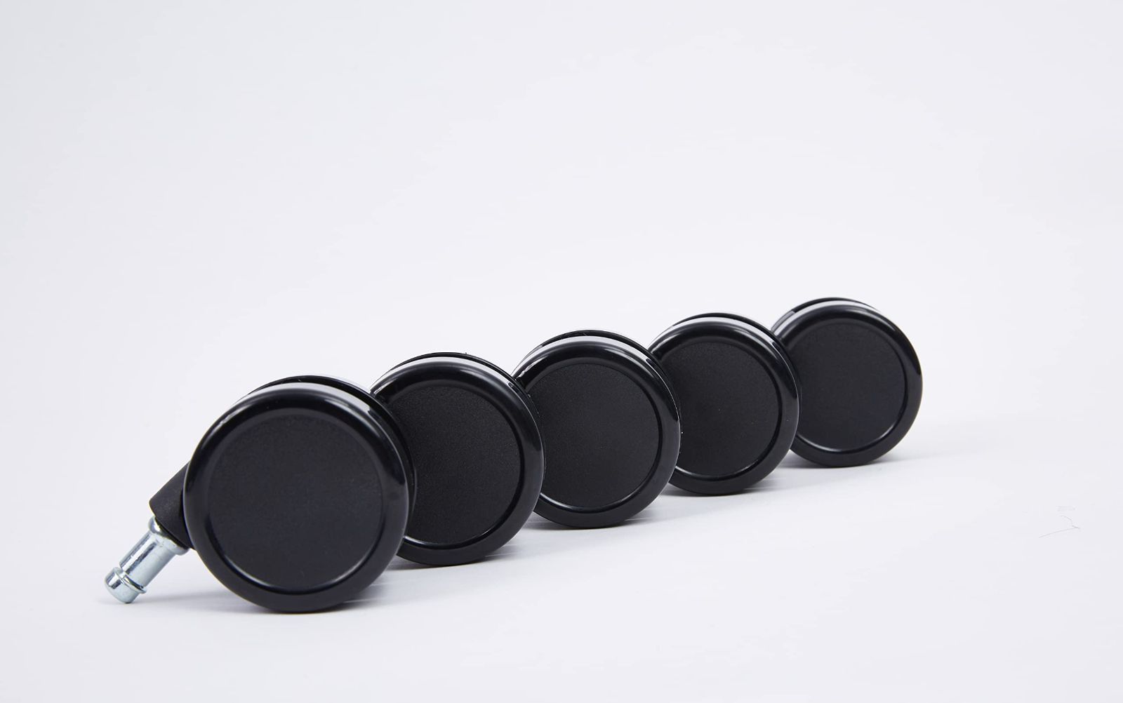 双輪キャスター PU ポリウレタン 製 ゲーミングチェア用 ブラック AKRacing 5個セット