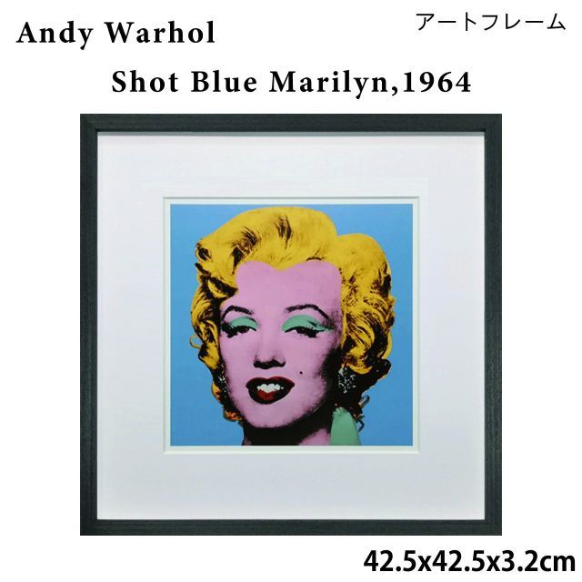 アートフレーム アンディ ウォーホル Andy Warhol Shot Blue Marilyn 1964 42.5x42.5x3.2cm アートポスター マリリン モンロー ポップアート 巨匠 アメリカンヴィンテージ 壁掛け用 額入り