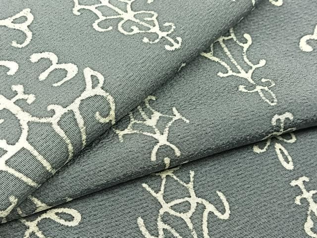 平和屋着物▽上質な小紋 単衣 飾花文 正絹 AABC2202jh