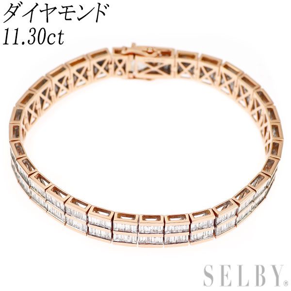 K18WG/PG ダイヤモンド ブレスレット 11.30ct - メルカリ
